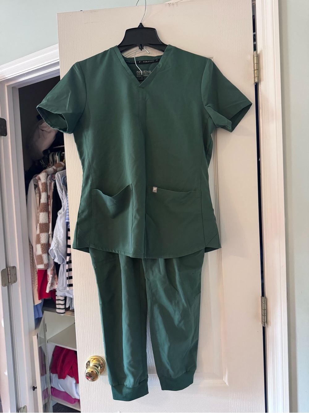 Women’s Medical Scrub Set - Forest Green V-Neck Top & Jogger Pants